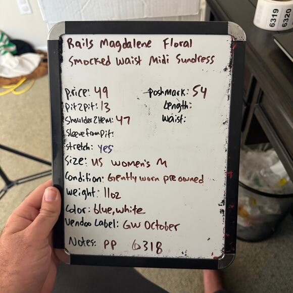 Rails Magdalene Floral Smocked Waist Midi Sundress US Women’s M - Picture 10 of 10